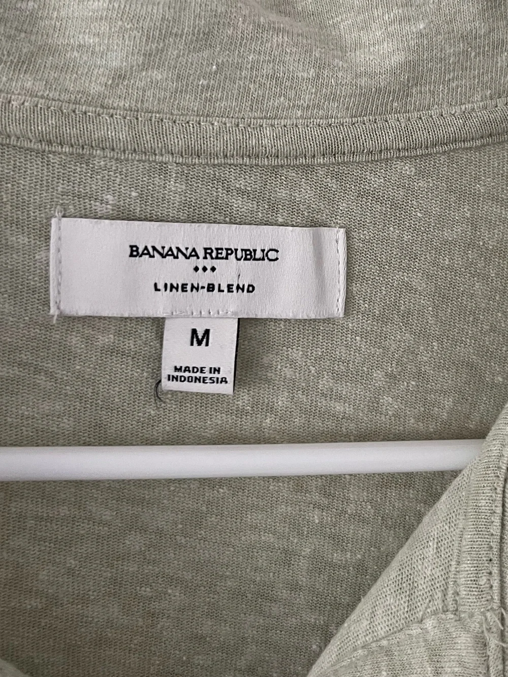 Banana Republic Linen Blend Sweet Grass Light Green Polo Short Sleeve Medium